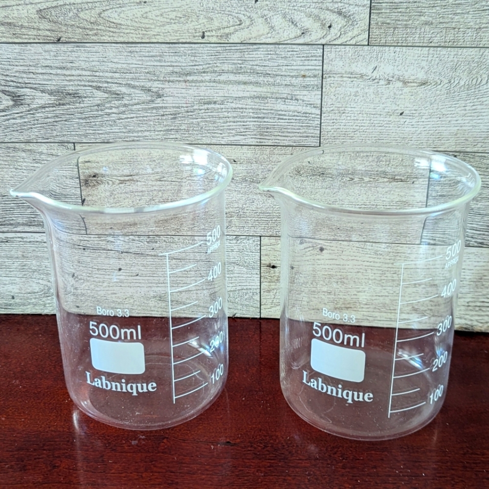 Labnique Clear Glass 500ml Beaker Set Of 2